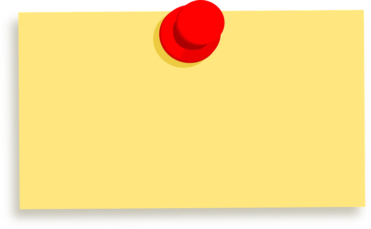 Minimalist Yellow Sticky Note Clipart with Bold Red Circular Accent