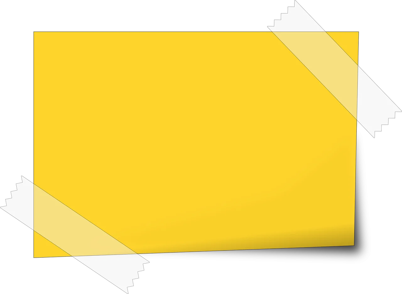 Minimalist Yellow Sticky Note Clipart with Soft Shadow Effect