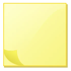 Pale Yellow Sticky Note Clipart with Curled Corner Graphic Design Element