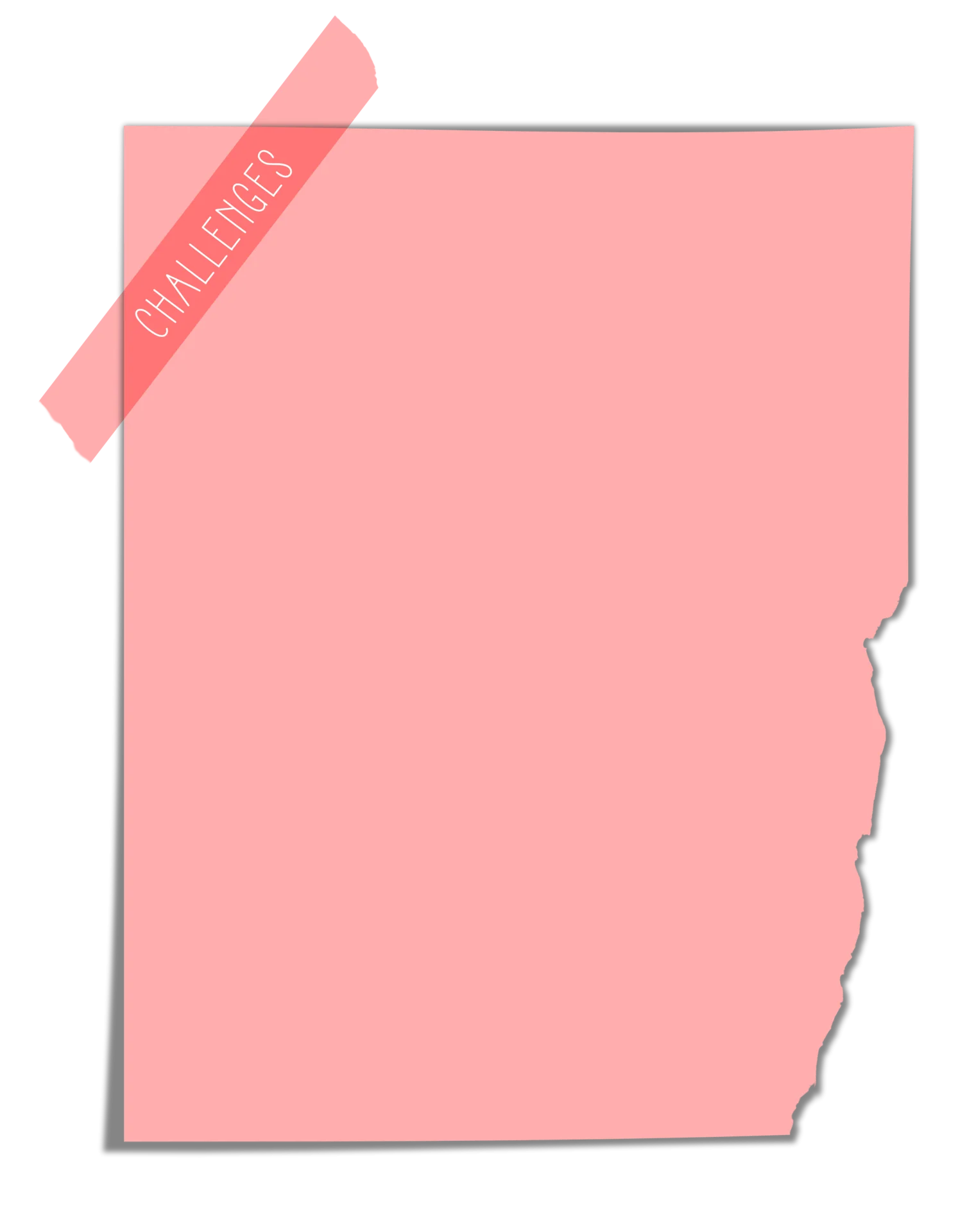 Pastel Pink Sticky Note Clipart with Diagonal Tape Element Design