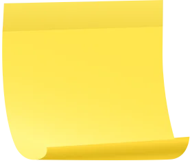 Sunny Yellow Blank Sticky Note Clipart with Soft Curved Edge Design