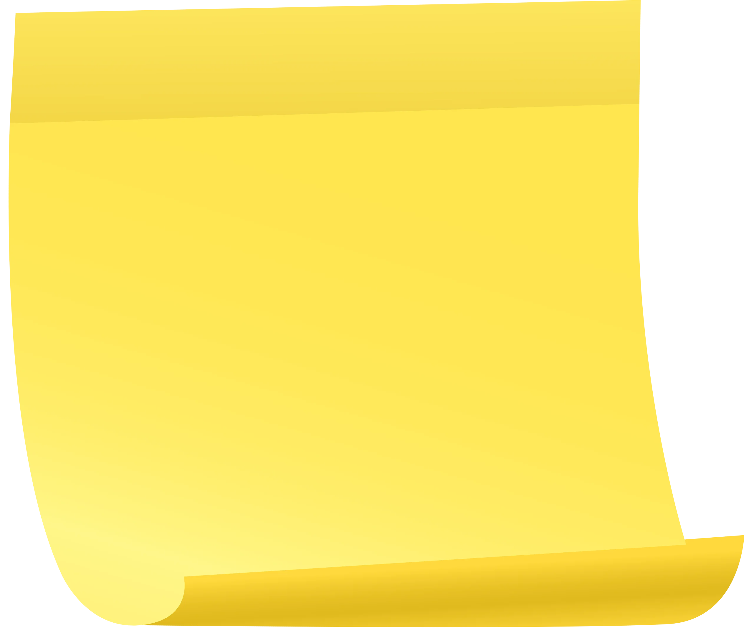 Sunny Yellow Blank Sticky Note Clipart with Soft Curved Edge Design