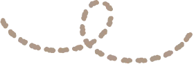Whimsical Soft Brown Dotted Curvy Line Clipart Design Element