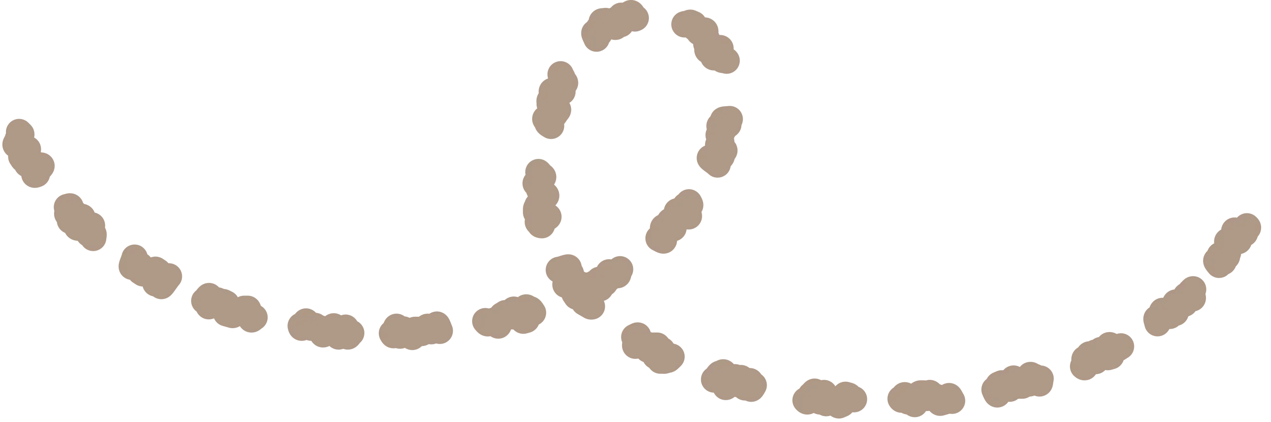 Whimsical Soft Brown Dotted Curvy Line Clipart Design Element