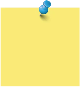 Yellow Sticky Note Clipart with Blue Pushpin Attachment