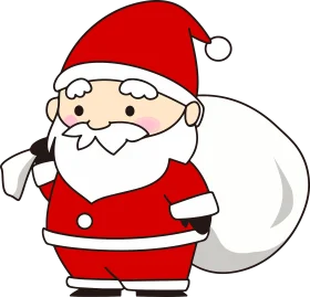 Adorable Cartoon Santa Claus Clipart - Festive Holiday Character Illustration