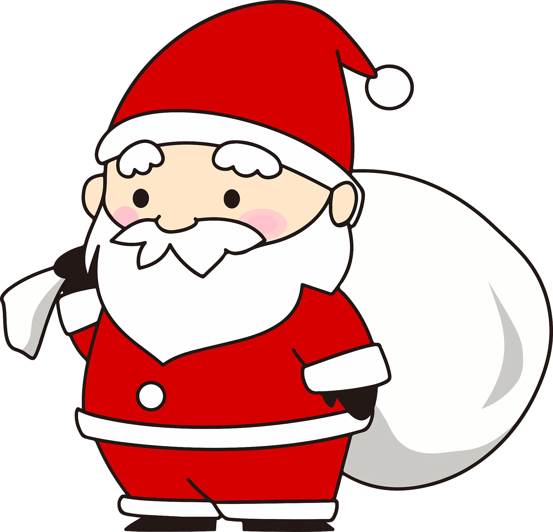 Adorable Cartoon Santa Claus Clipart - Festive Holiday Character Illustration