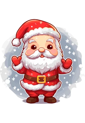 Adorable Festive Santa Claus Clipart with Whimsical Winter Charm
