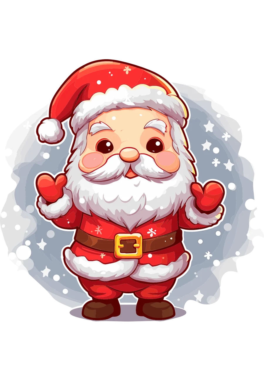 Adorable Festive Santa Claus Clipart with Whimsical Winter Charm