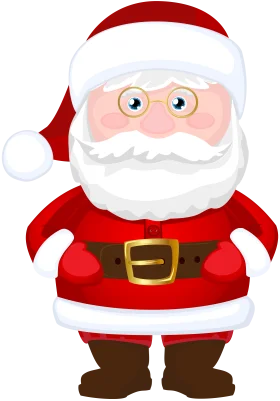 Cheerful Cartoon Santa Claus Clipart: Festive Holiday Character with Rosy Cheeks