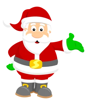 Cheerful Cartoon Santa Claus Clipart Illustration with Festive Holiday Spirit