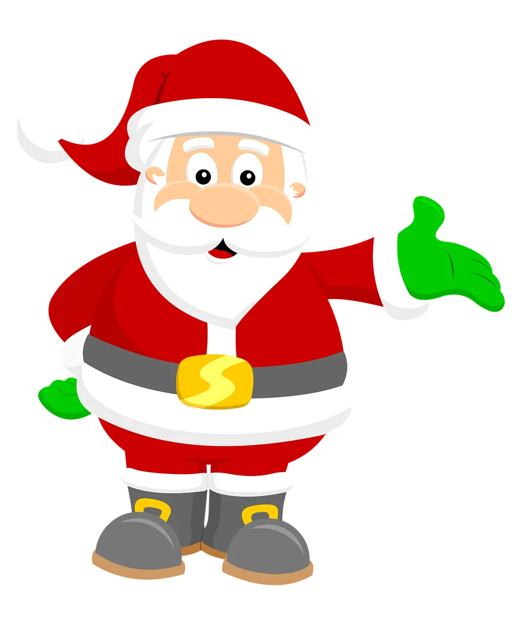 Cheerful Cartoon Santa Claus Clipart Illustration with Festive Holiday Spirit