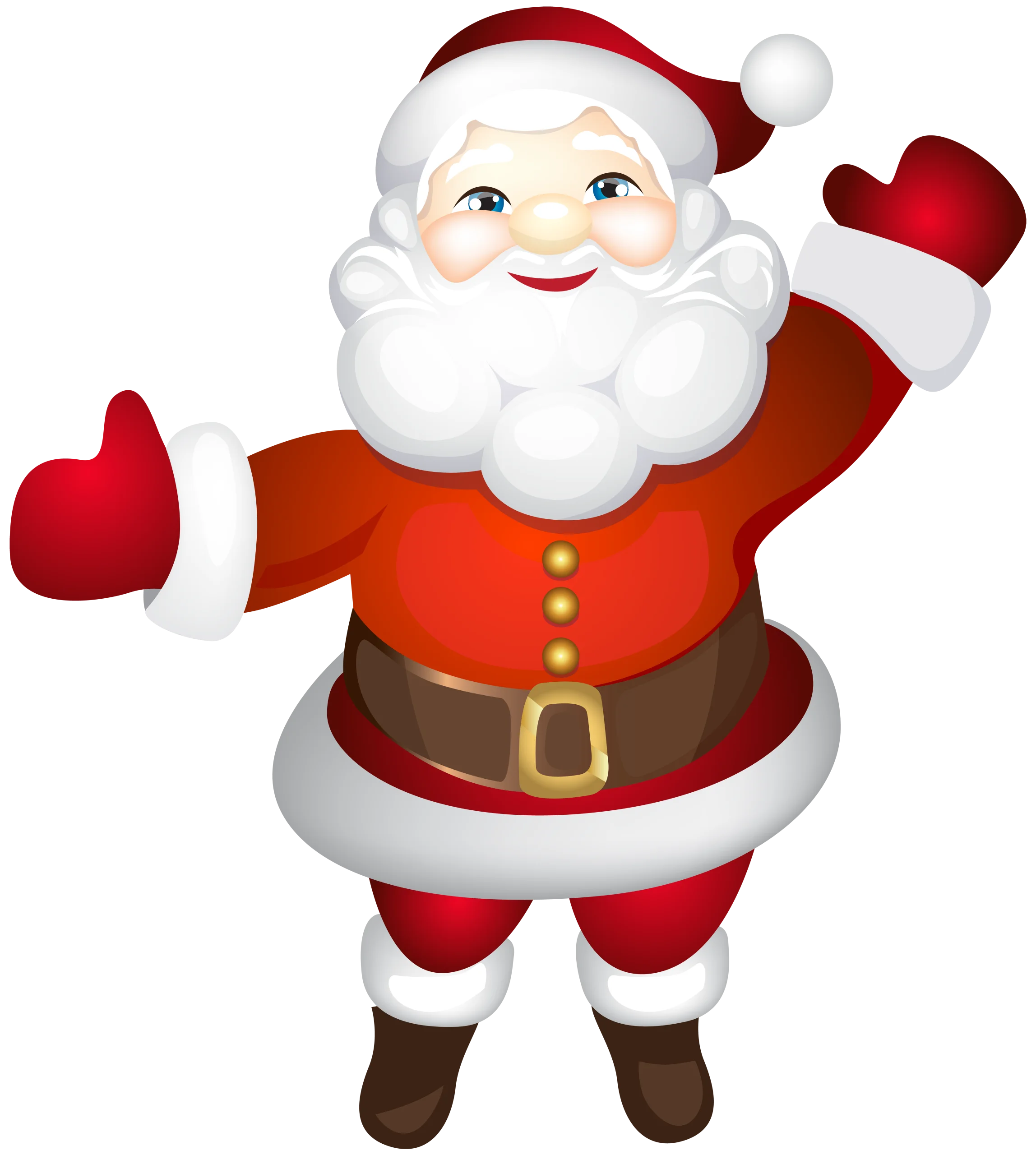 Cheerful Classic Santa Claus Clipart - Jolly Holiday Festive Character Design