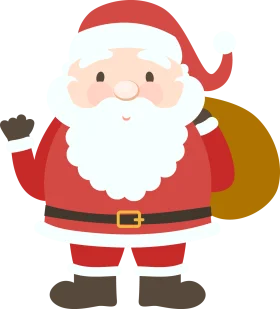 Cheerful Festive Santa Claus Clipart: Jolly Holiday Character with Warm Smile