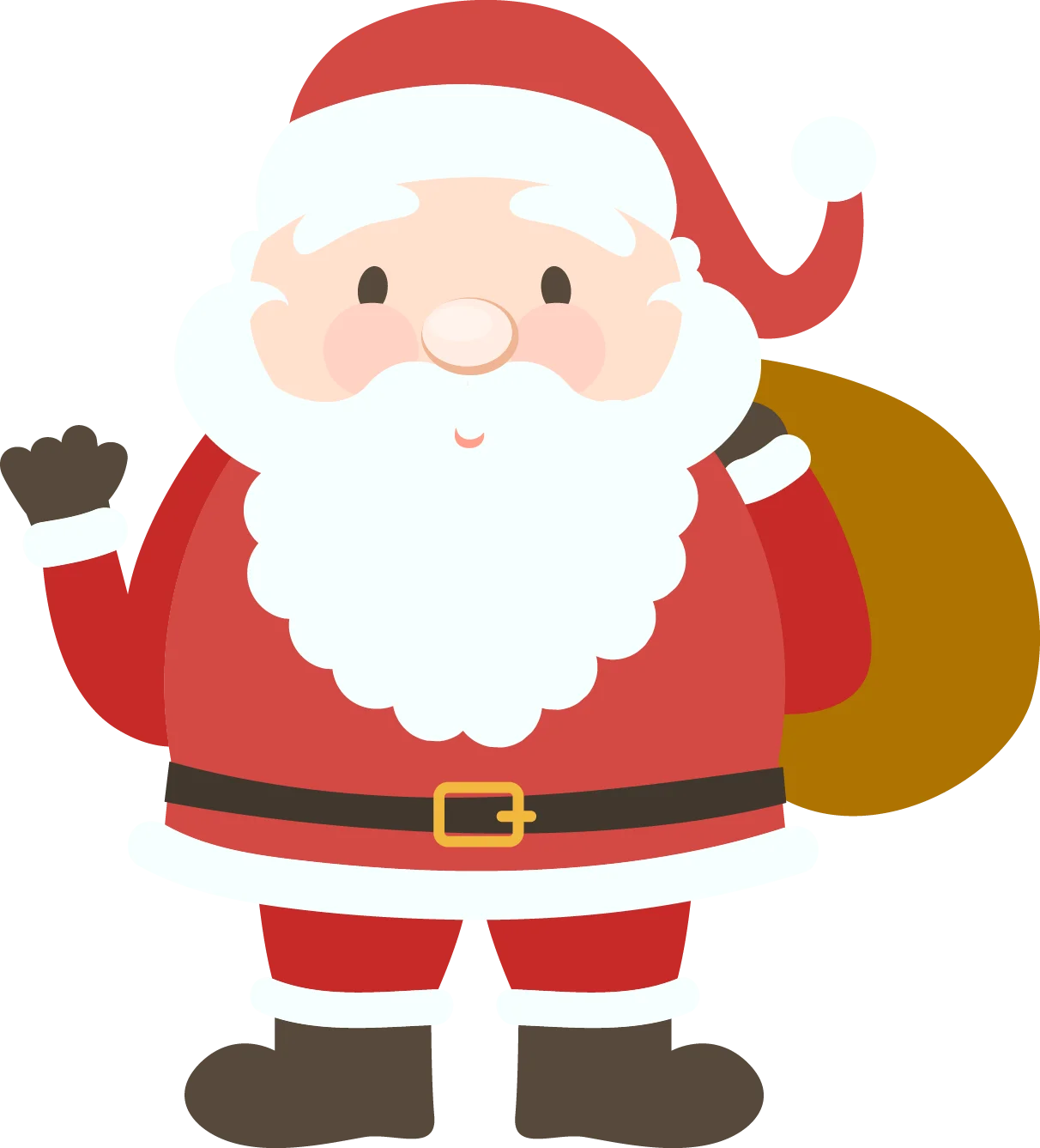 Cheerful Festive Santa Claus Clipart: Jolly Holiday Character with Warm Smile