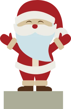 Cheerful Minimalist Santa Claus Clipart with Whimsical Cartoon Style Design