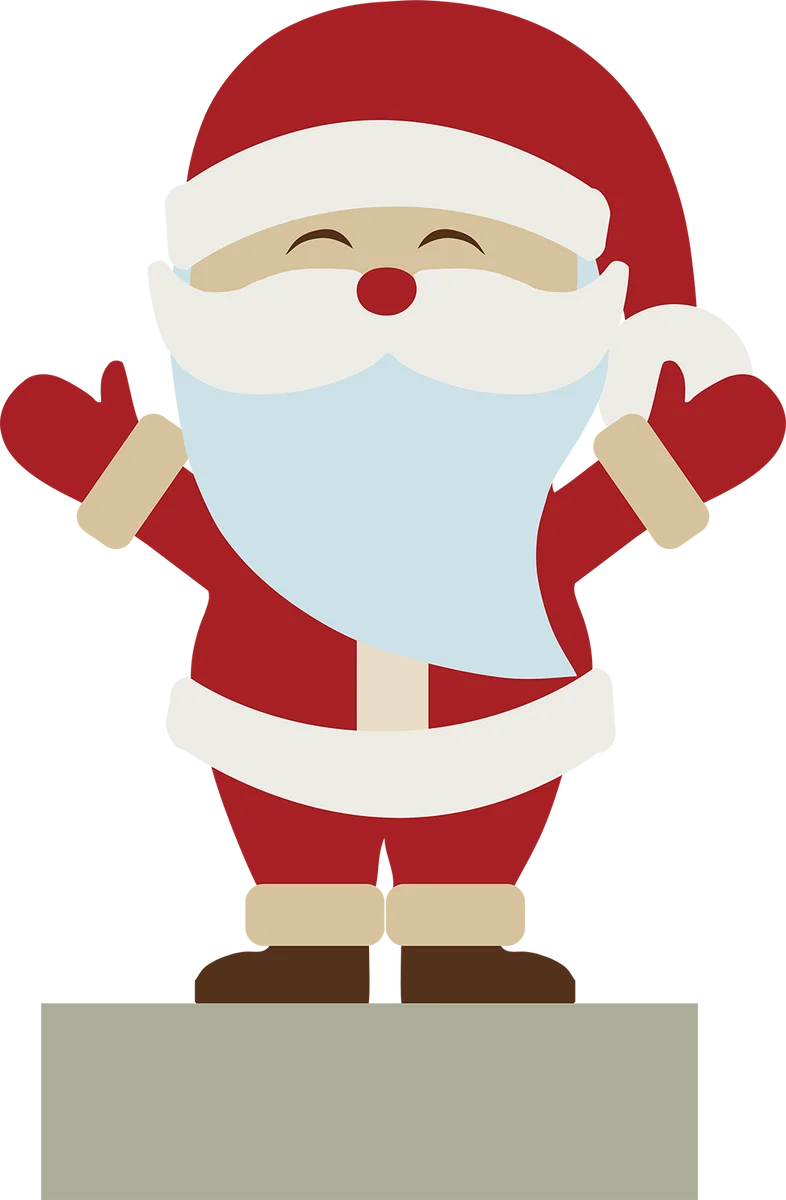 Cheerful Minimalist Santa Claus Clipart with Whimsical Cartoon Style Design
