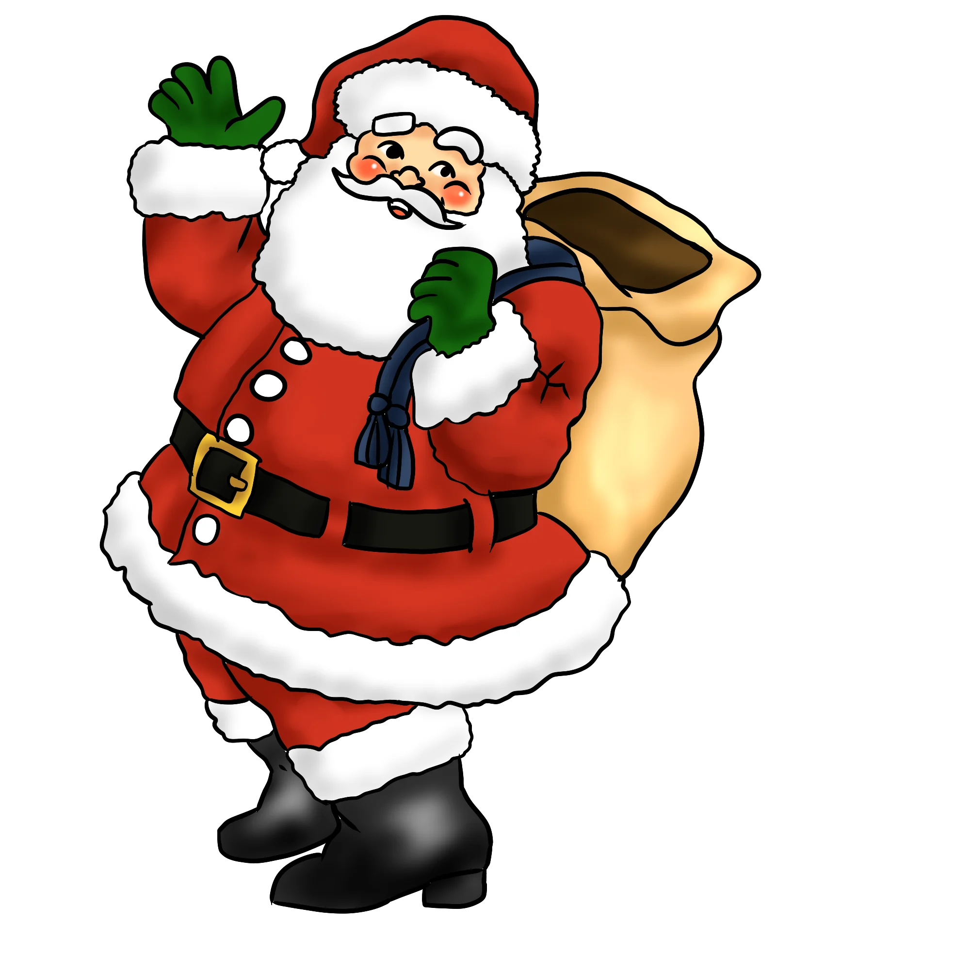 Classic Santa Claus Festive Clipart Illustration with Cheerful Christmas Spirit
