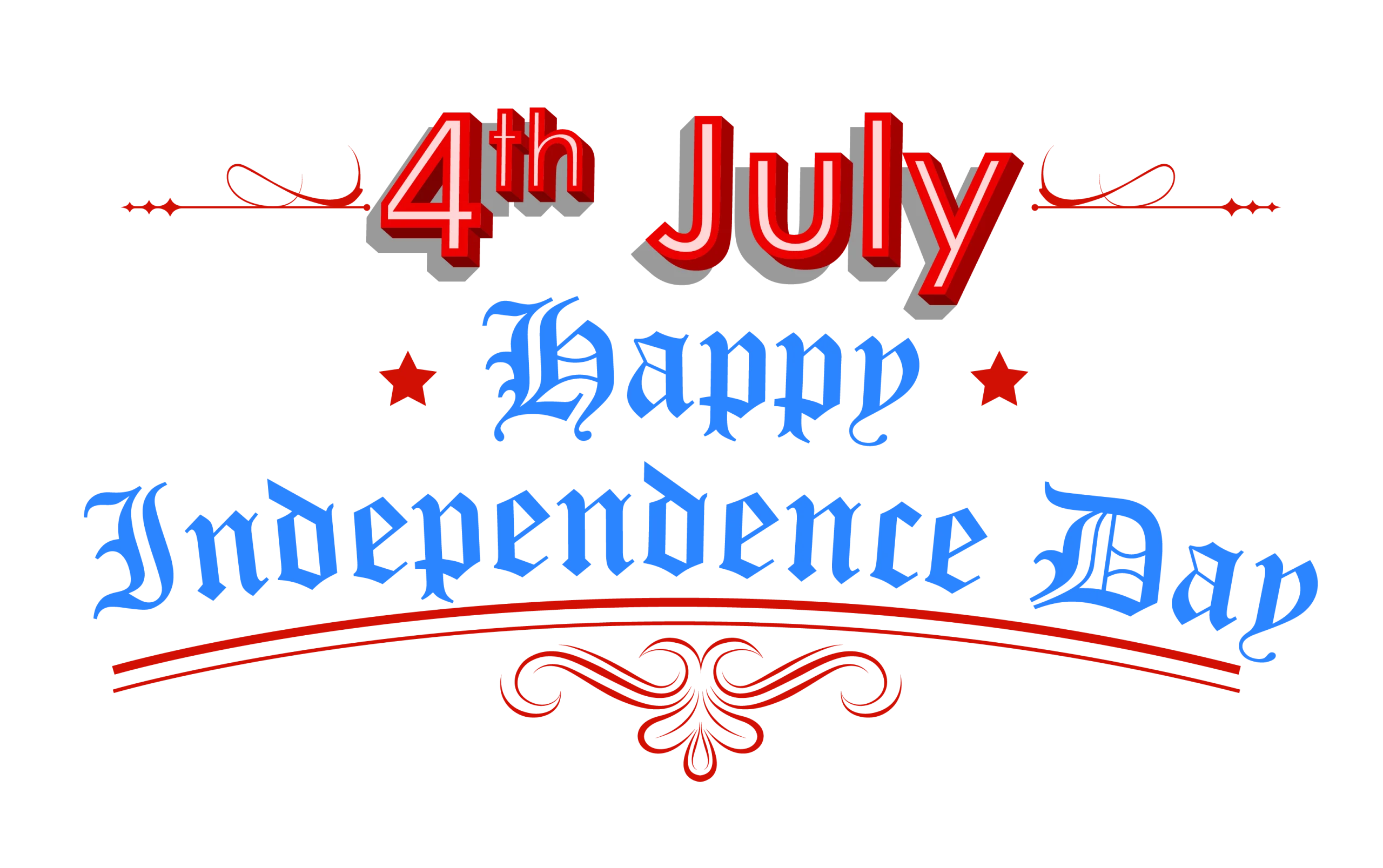 Elegant 4th of July Independence Day Celebration Patriotic Clipart Design