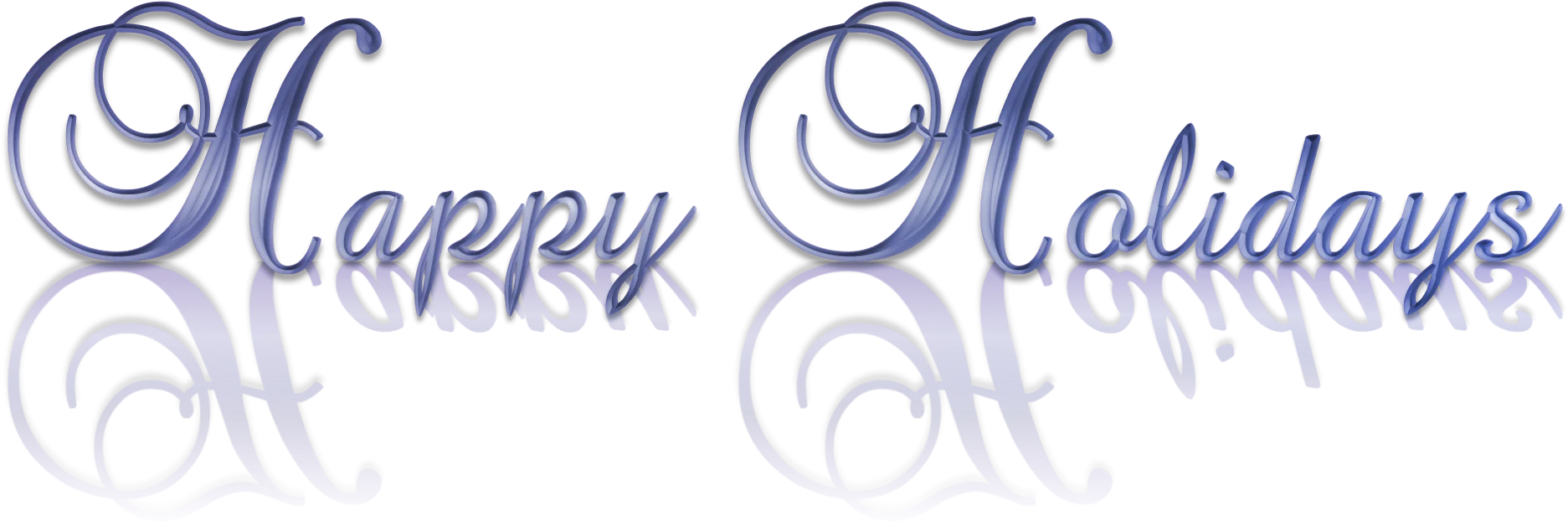 Elegant Blue Calligraphic Happy Holidays Seasonal Greeting Clipart Design