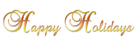 Elegant Golden Cursive Happy Holidays Seasonal Greeting Clipart Design