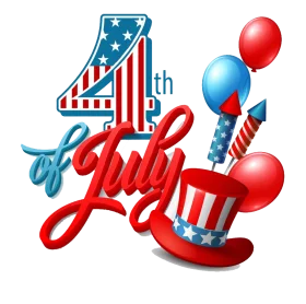 Festive 4th of July Independence Day Celebration Patriotic Clipart Design