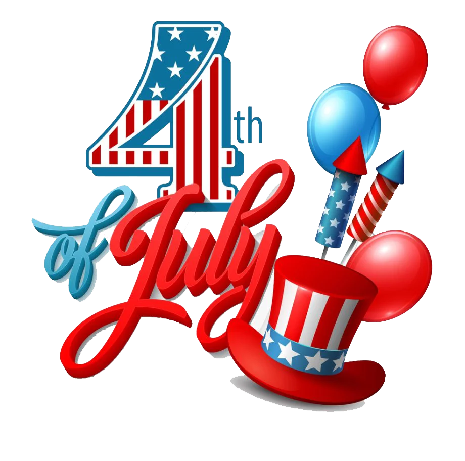 Festive 4th of July Independence Day Celebration Patriotic Clipart Design