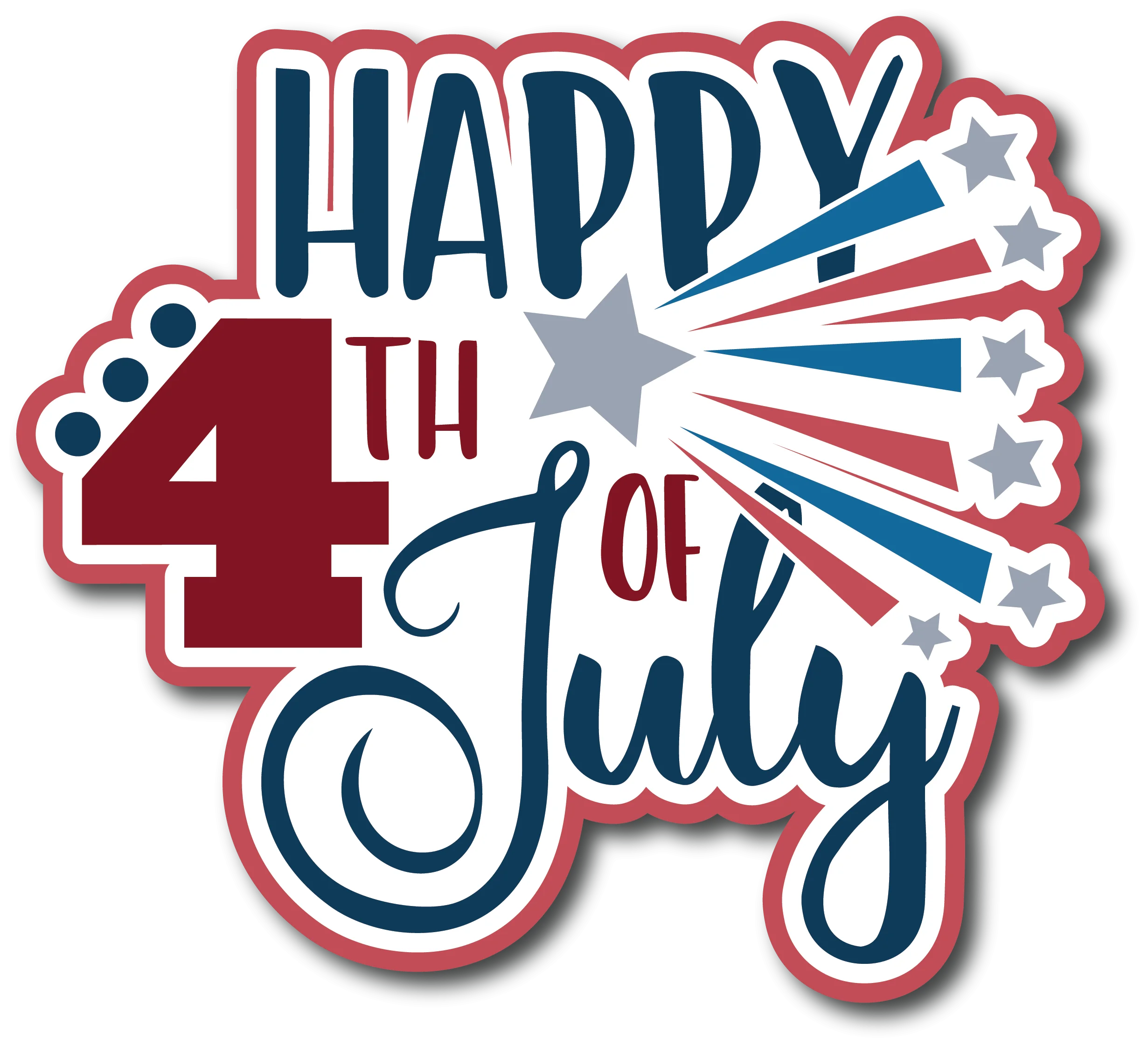 Festive Fourth of July Independence Day Celebration Patriotic Clipart Design