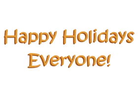 Festive Happy Holidays Everyone Cheerful Seasonal Greeting Clipart Design