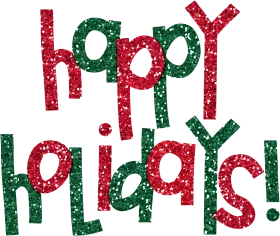 Festive Happy Holidays Sparkly Glittery Seasonal Greeting Clipart Design