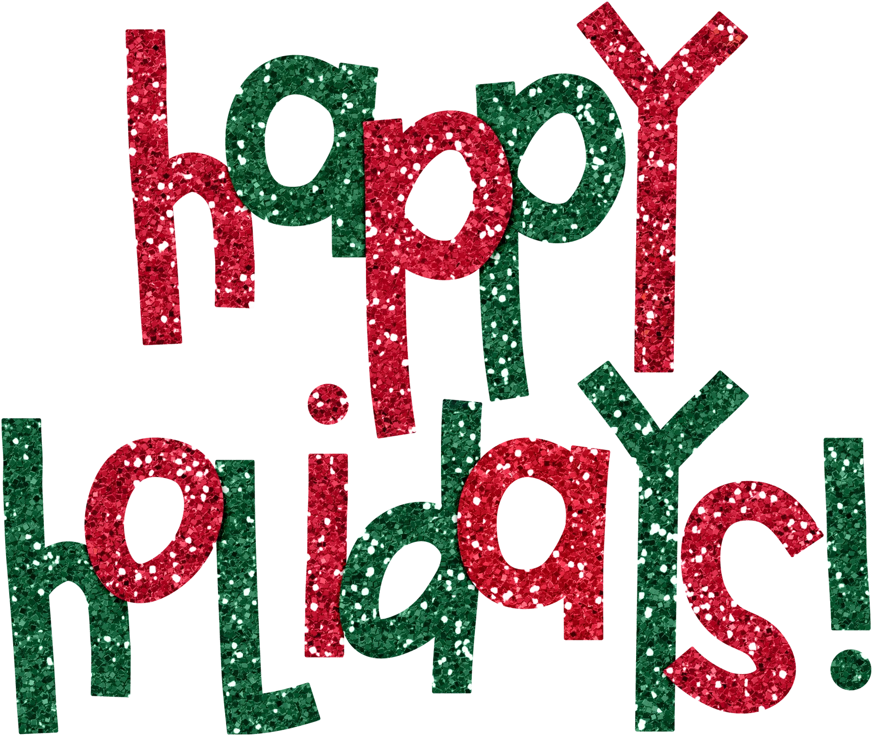 Festive Happy Holidays Sparkly Glittery Seasonal Greeting Clipart Design