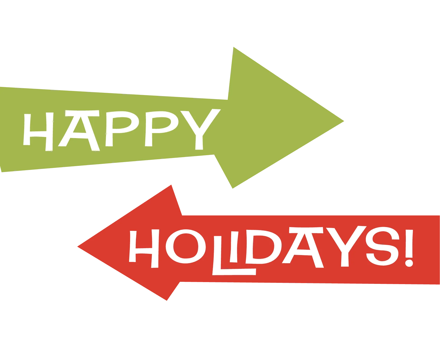 Festive Holiday Greeting Clipart with Directional Green and Red Arrows