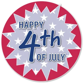 Festive Independence Day Celebration Starburst Clipart Design for 4th of July