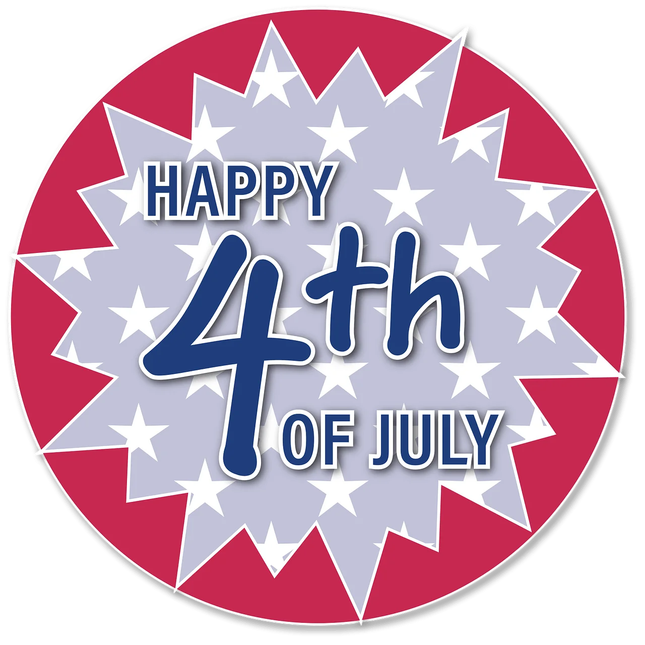 Festive Independence Day Celebration Starburst Clipart Design for 4th of July