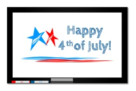 Festive Independence Day Stars and Typography Clipart Design for Celebration