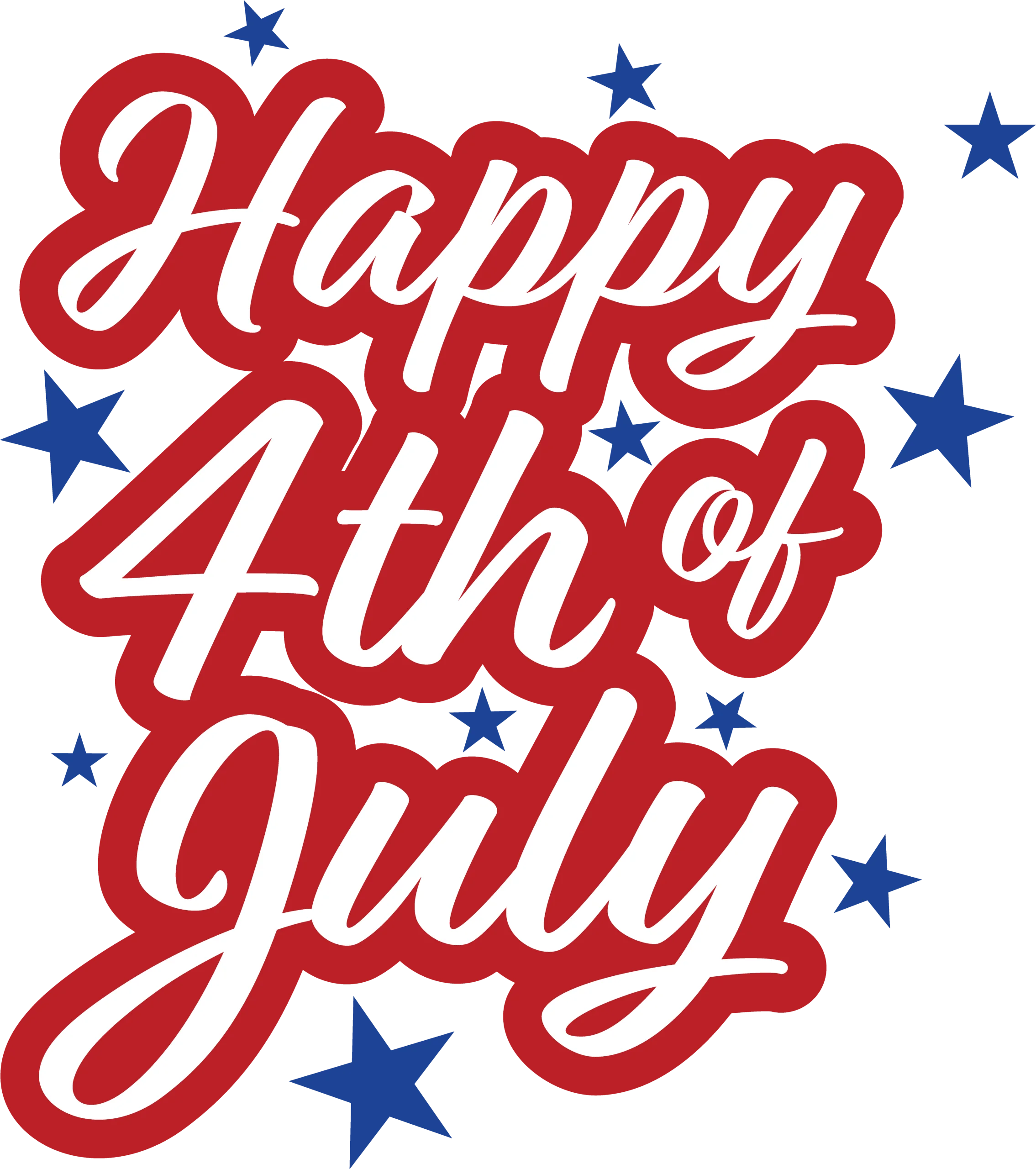 Festive Red and Blue 4th of July Independence Day Celebration Clipart Design