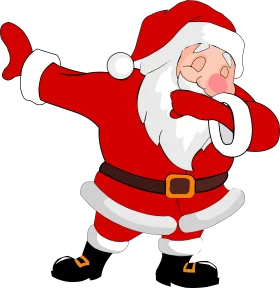 Festive Santa Claus Clipart Dancing with Joyful Christmas Spirit and Energetic Pose
