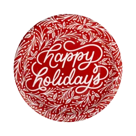 Festive Seasonal Greetings Elegant Red and White Happy Holidays Clipart Design