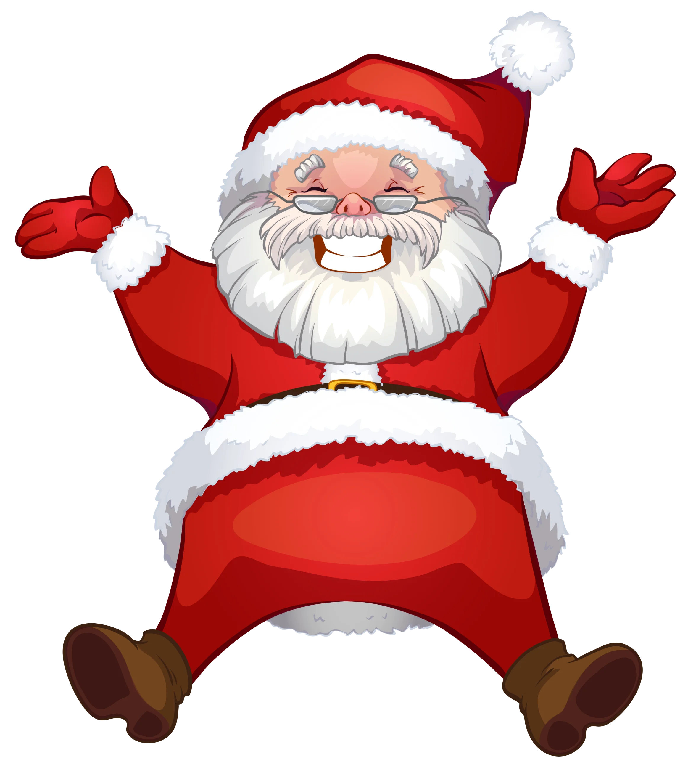 Jolly Christmas Santa Claus Clipart - Festive Holiday Cartoon Character