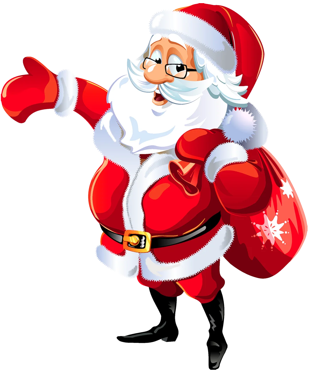 Jolly Christmas Santa Claus Clipart: Festive Holiday Character with Rosy Cheeks