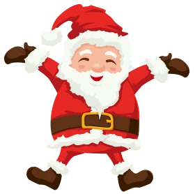 Joyful Santa Claus Clipart: Festive Christmas Character with Cheerful Pose