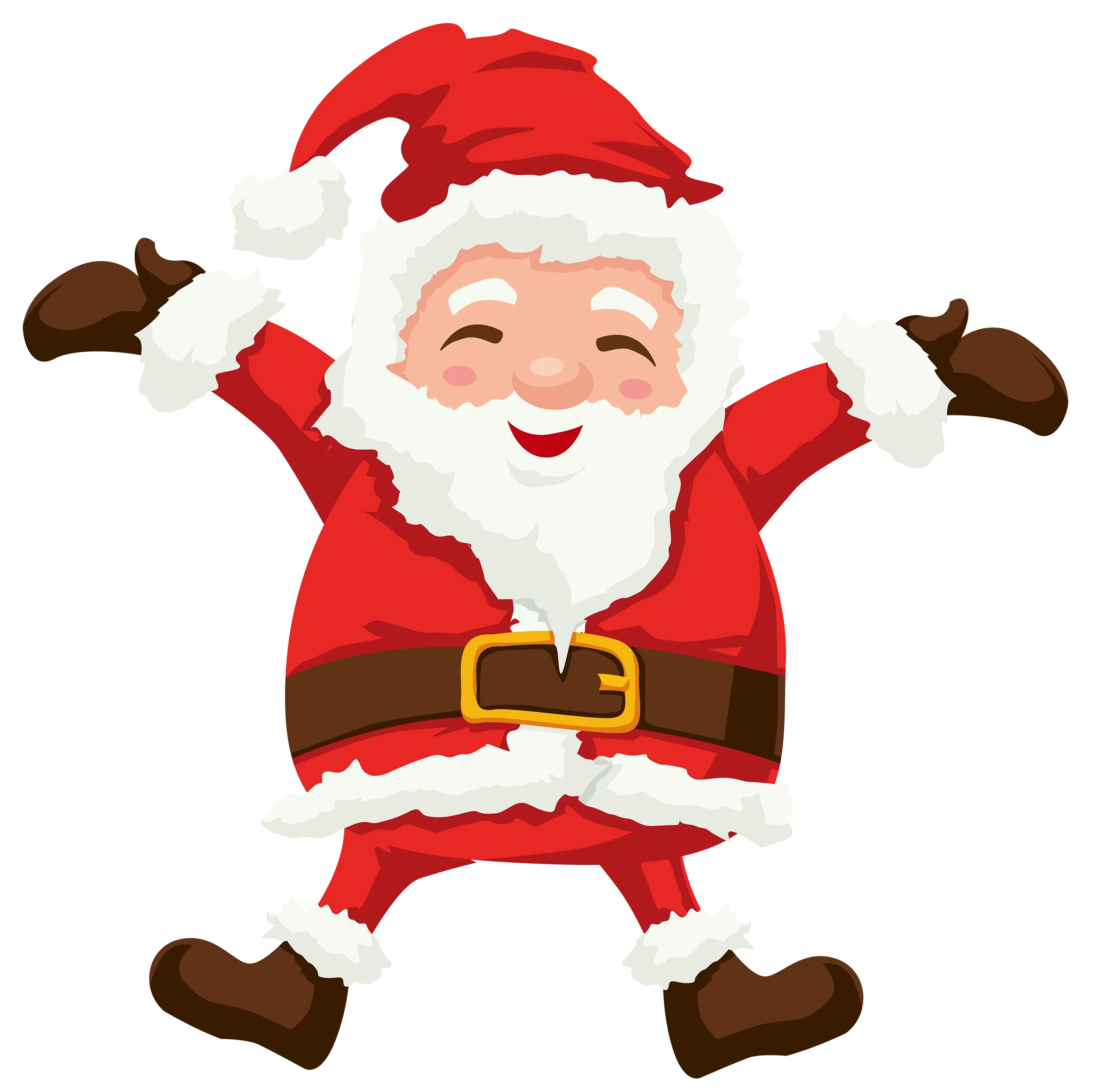 Joyful Santa Claus Clipart: Festive Christmas Character with Cheerful Pose