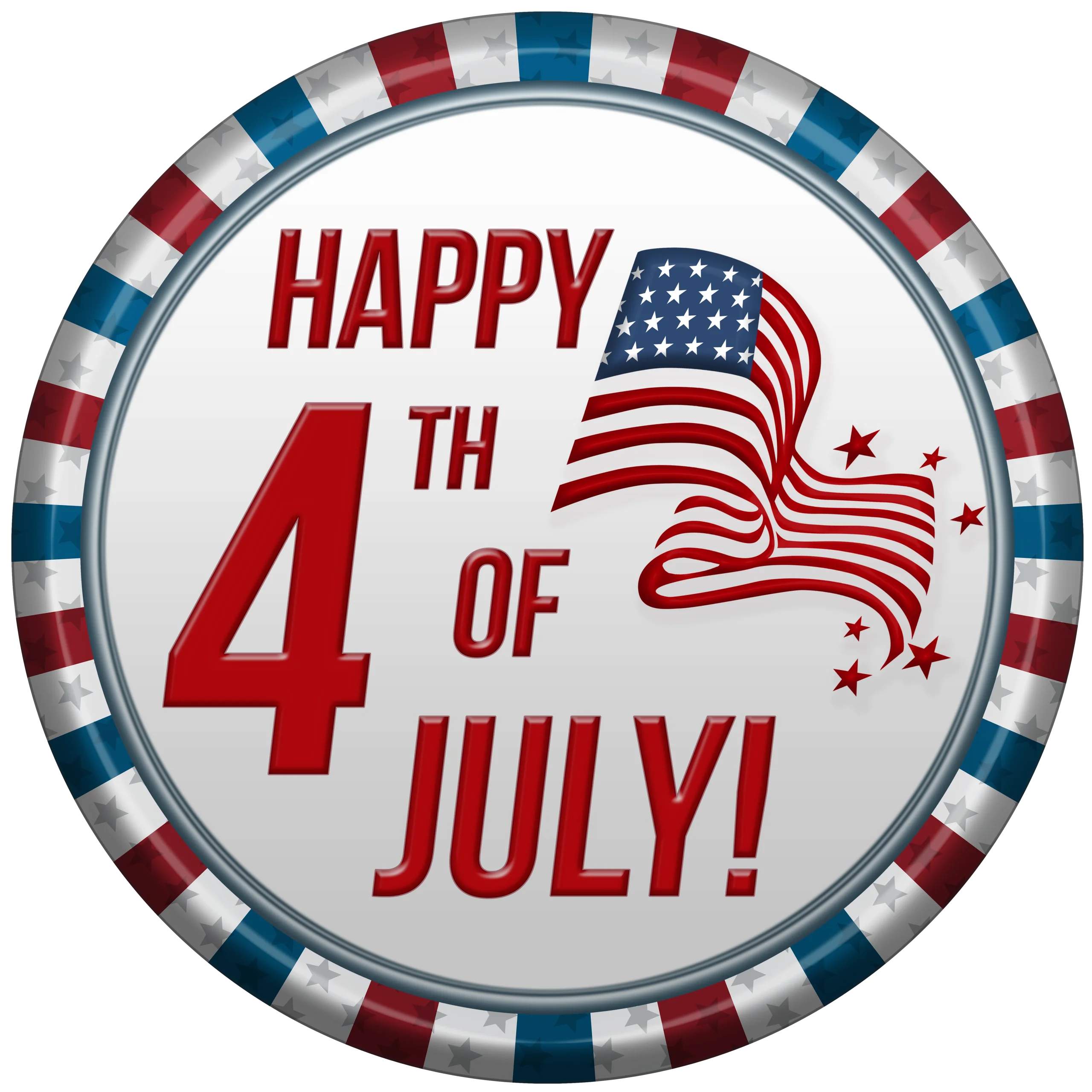 Patriotic 4th of July Celebration Circular Commemorative Clipart Design