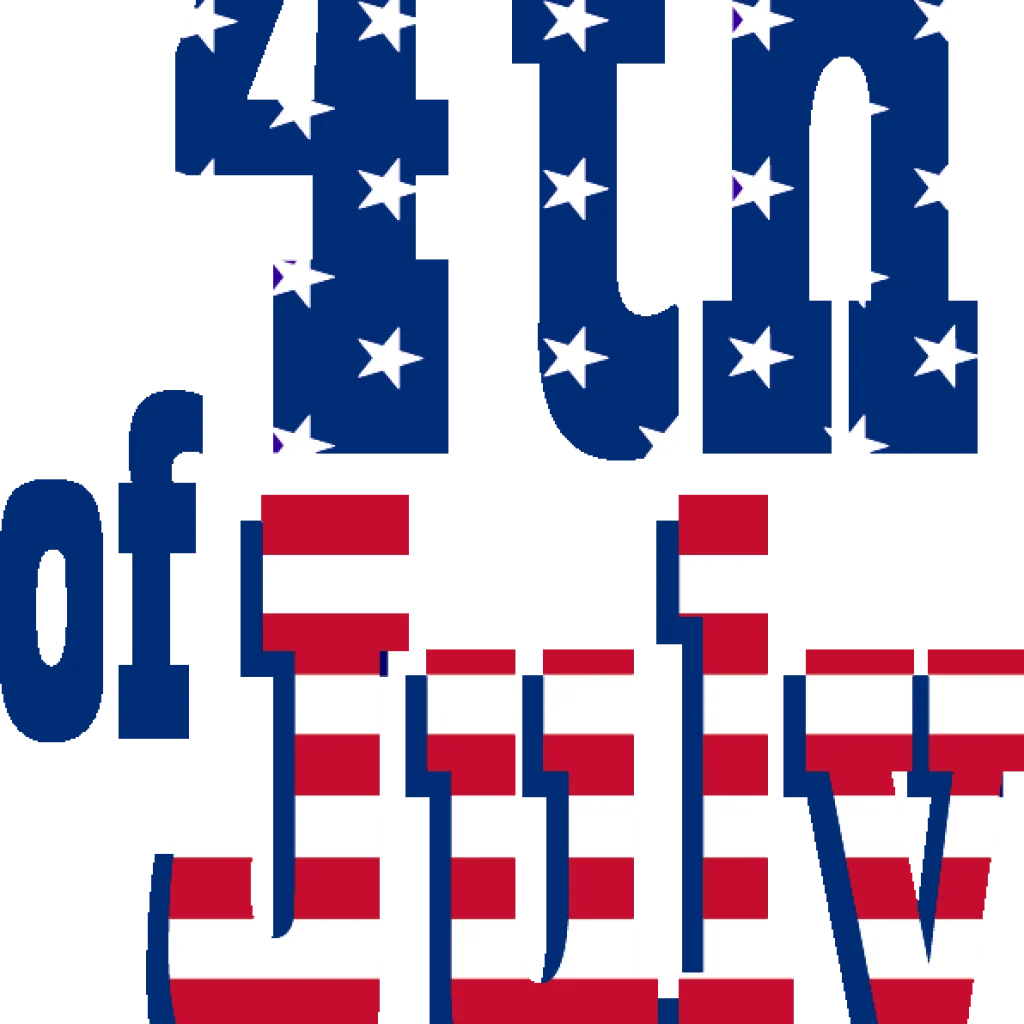 Patriotic 4th of July Celebration Stars and Stripes Typography Clipart Design