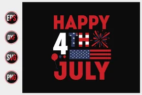 Patriotic 4th of July Independence Day Celebration Clipart Design