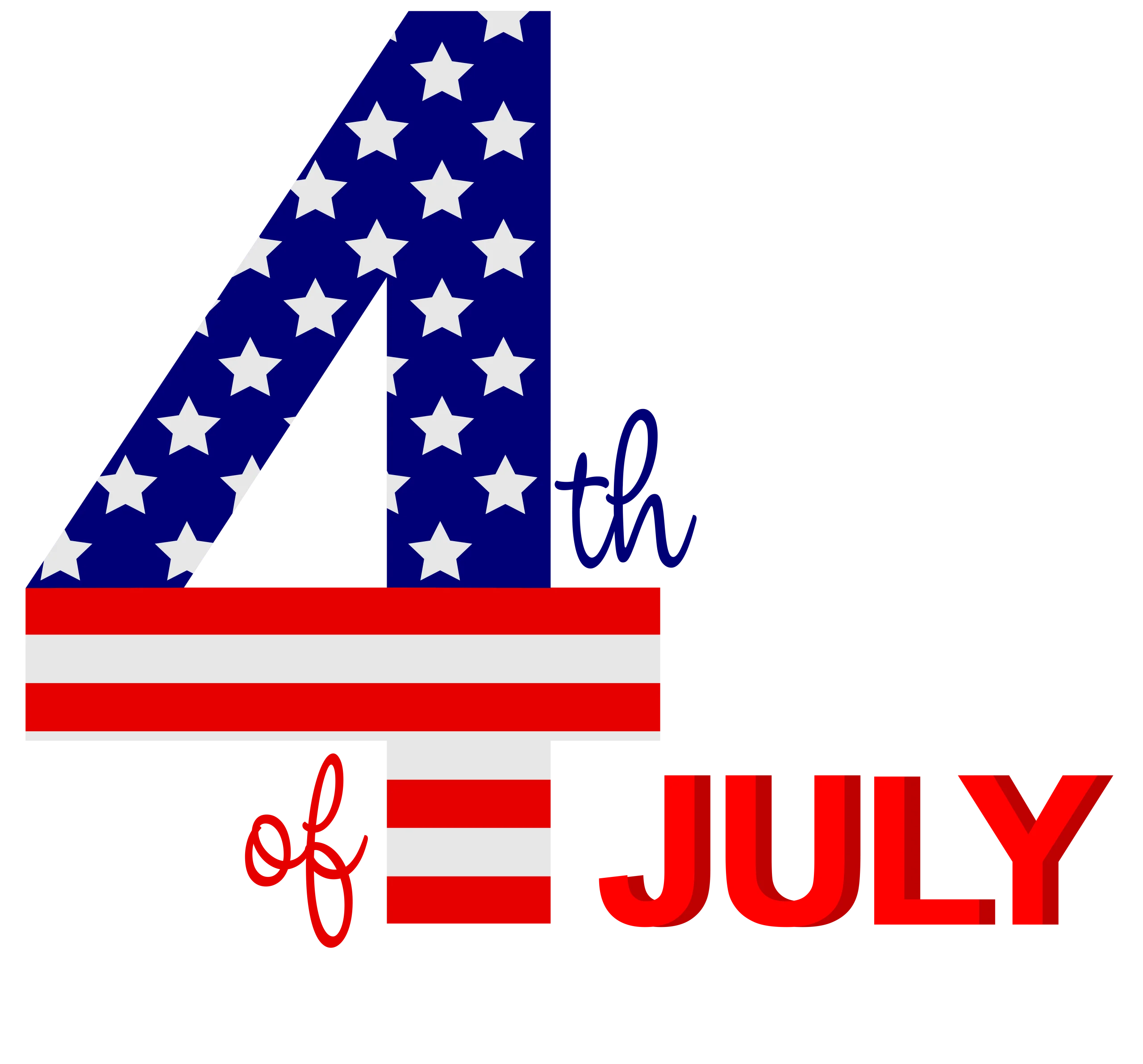 Patriotic 4th of July Independence Day Stars and Stripes Celebration Clipart Design