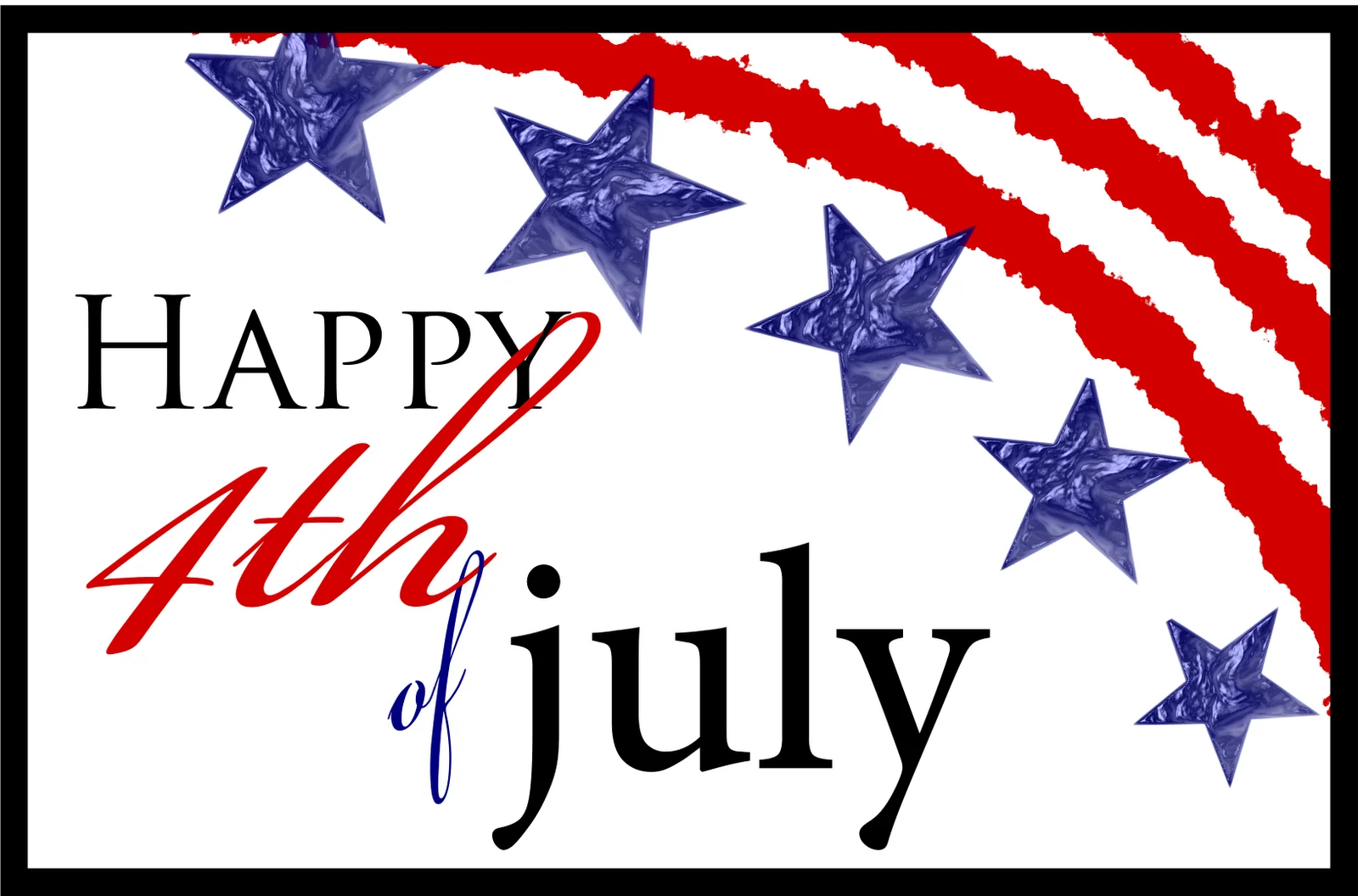 Patriotic 4th of July Independence Day Stars and Stripes Celebration Clipart Design