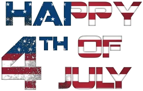 Patriotic American Flag Typography Clipart for Independence Day Celebration