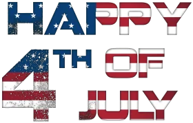 Patriotic American Independence Day Typography Clipart Design in Distressed Style