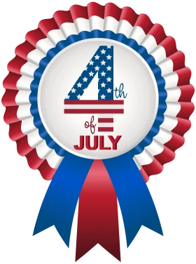 Patriotic Fourth of July Celebration Rosette Ribbon Clipart Design